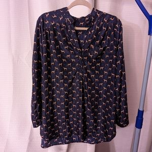 2x fun2fun navy blouse with dog print